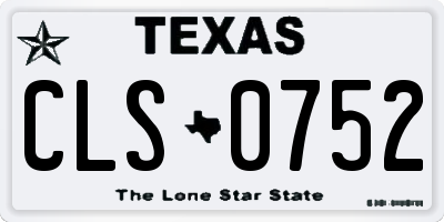 TX license plate CLS0752