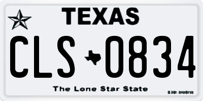 TX license plate CLS0834
