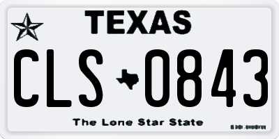 TX license plate CLS0843