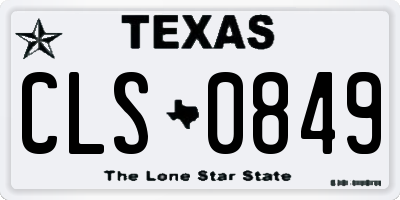 TX license plate CLS0849