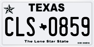 TX license plate CLS0859