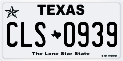 TX license plate CLS0939
