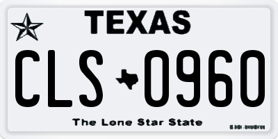 TX license plate CLS0960