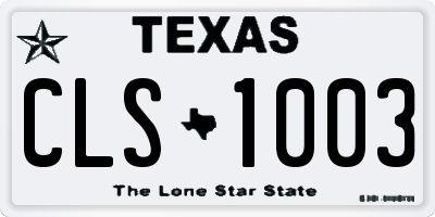 TX license plate CLS1003