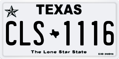 TX license plate CLS1116