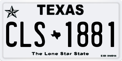 TX license plate CLS1881