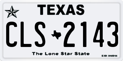 TX license plate CLS2143