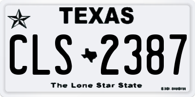 TX license plate CLS2387