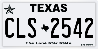 TX license plate CLS2542