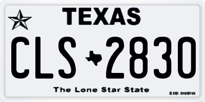 TX license plate CLS2830