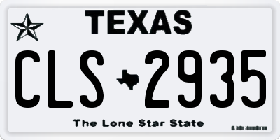 TX license plate CLS2935