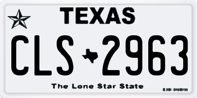 TX license plate CLS2963