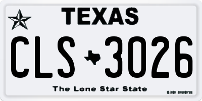 TX license plate CLS3026