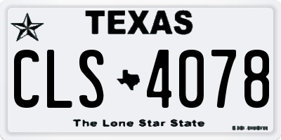 TX license plate CLS4078