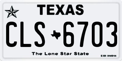 TX license plate CLS6703