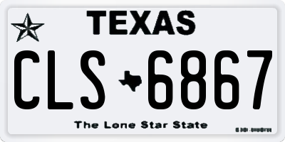 TX license plate CLS6867