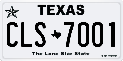 TX license plate CLS7001
