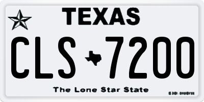 TX license plate CLS7200