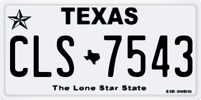 TX license plate CLS7543