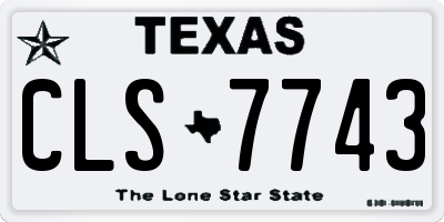 TX license plate CLS7743