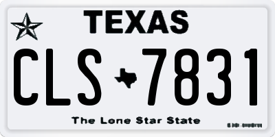 TX license plate CLS7831