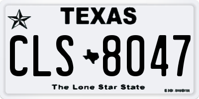 TX license plate CLS8047