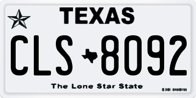 TX license plate CLS8092