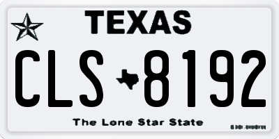 TX license plate CLS8192