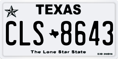 TX license plate CLS8643