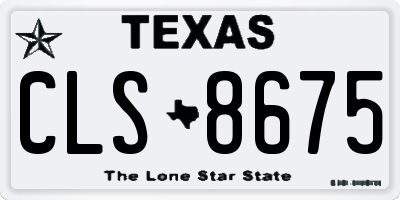 TX license plate CLS8675