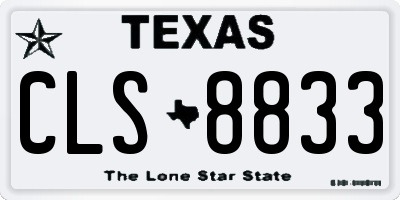 TX license plate CLS8833