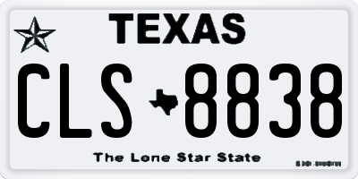 TX license plate CLS8838