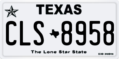 TX license plate CLS8958