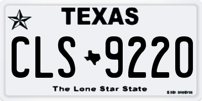 TX license plate CLS9220