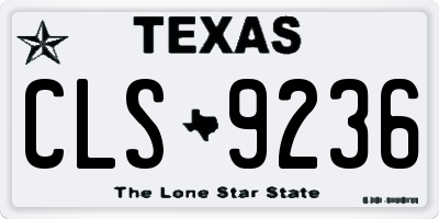 TX license plate CLS9236