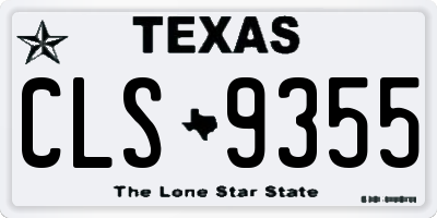 TX license plate CLS9355