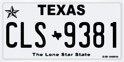 TX license plate CLS9381
