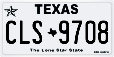 TX license plate CLS9708