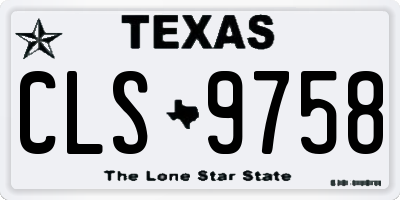 TX license plate CLS9758