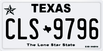 TX license plate CLS9796