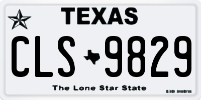 TX license plate CLS9829