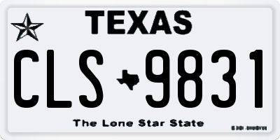 TX license plate CLS9831