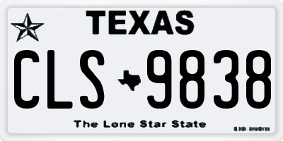 TX license plate CLS9838