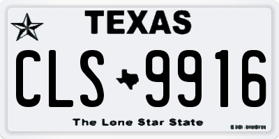 TX license plate CLS9916