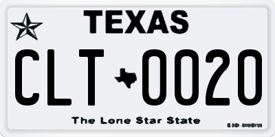 TX license plate CLT0020