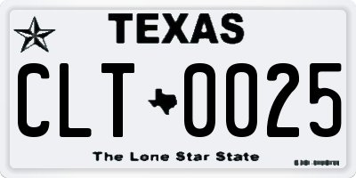 TX license plate CLT0025