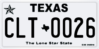 TX license plate CLT0026