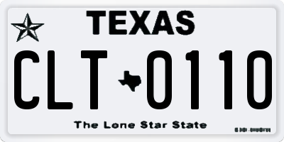 TX license plate CLT0110