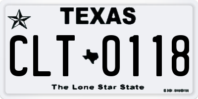 TX license plate CLT0118