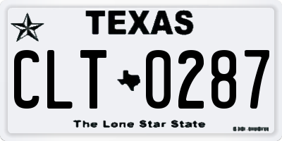 TX license plate CLT0287